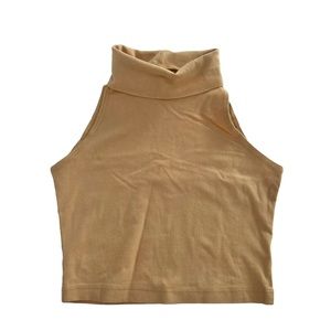 Beige Turtleneck crop top
